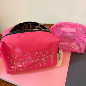 Victoria Secret Studded HOT Pink Makeup Bag